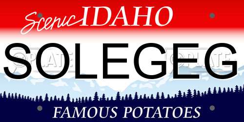 SOLEGEG Idaho License Plate