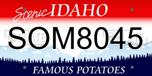 SOM8045 Idaho License Plate