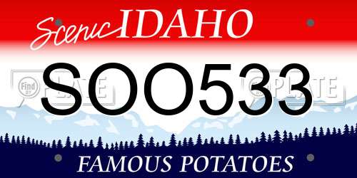 SOO533 Idaho License Plate