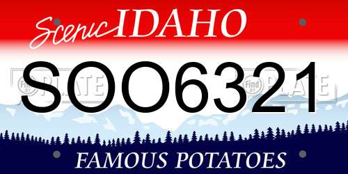 SOO6321 Idaho License Plate