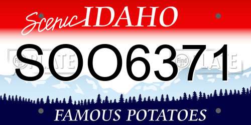 SOO6371 Idaho License Plate