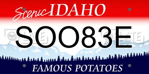 SOO83E Idaho License Plate