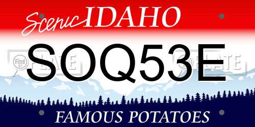 SOQ53E Idaho License Plate