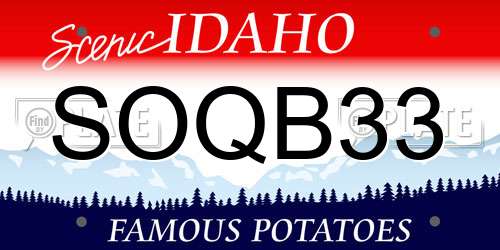 SOQB33 Idaho License Plate