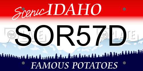 SOR57D Idaho License Plate