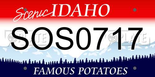 SOS0717 Idaho License Plate