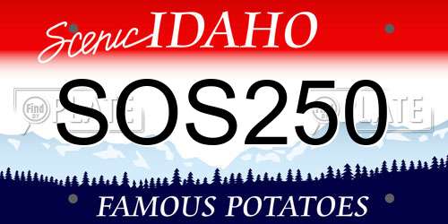 SOS250 Idaho License Plate