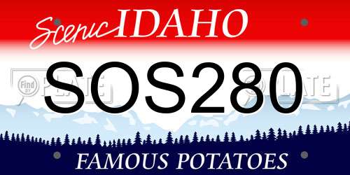 SOS280 Idaho License Plate