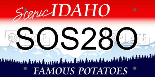 SOS28O Idaho License Plate