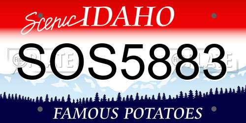 SOS5883 Idaho License Plate
