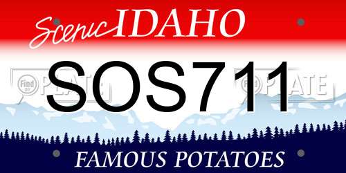 SOS711 Idaho License Plate