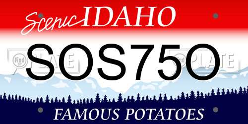 SOS75O Idaho License Plate