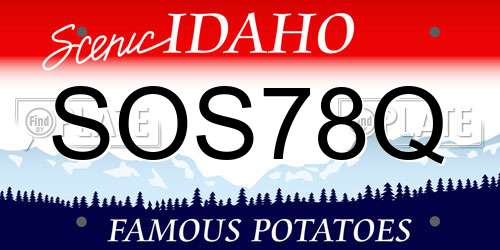 SOS78Q Idaho License Plate