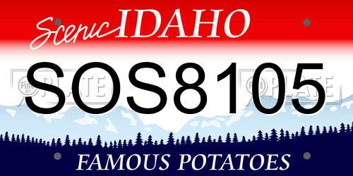 SOS8105 Idaho License Plate