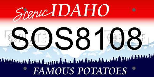 SOS8108 Idaho License Plate