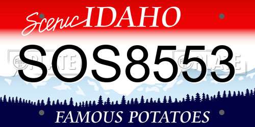 SOS8553 Idaho License Plate