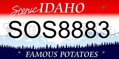 SOS8883 Idaho License Plate