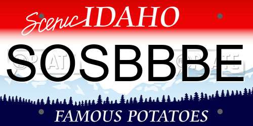 SOSBBBE Idaho License Plate