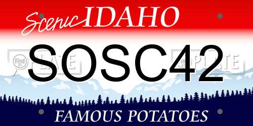 SOSC42 Idaho License Plate