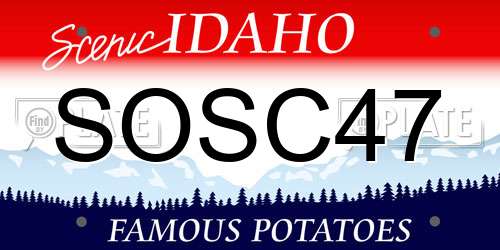 SOSC47 Idaho License Plate