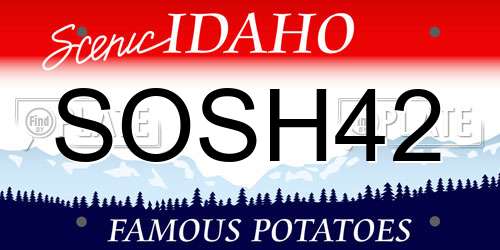 SOSH42 Idaho License Plate