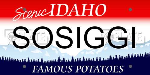SOSIGGI Idaho License Plate