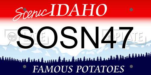 SOSN47 Idaho License Plate