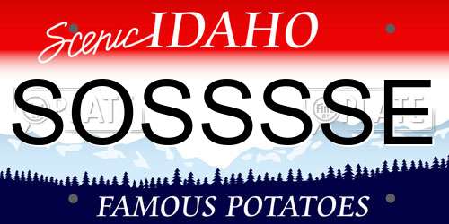 SOSSSSE Idaho License Plate