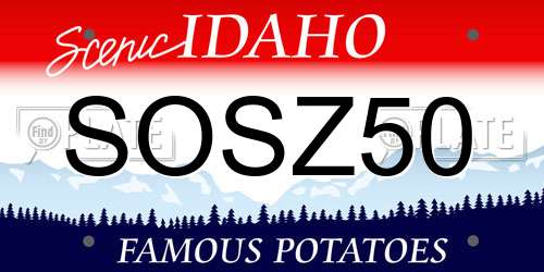 SOSZ50 Idaho License Plate
