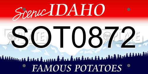 SOT0872 Idaho License Plate