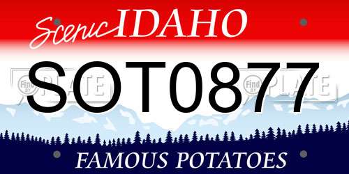 SOT0877 Idaho License Plate