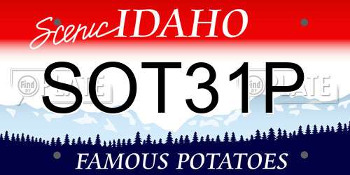 SOT31P Idaho License Plate