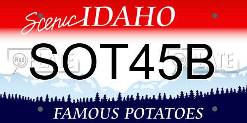 SOT45B Idaho License Plate