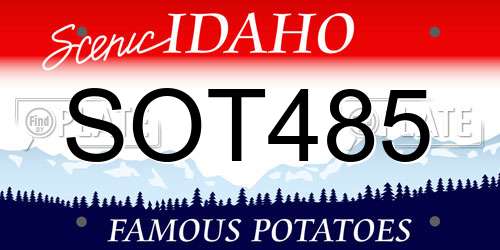 SOT485 Idaho License Plate