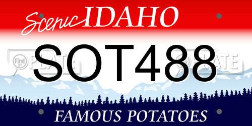 SOT488 Idaho License Plate