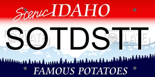 SOTDSTT Idaho License Plate