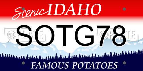 SOTG78 Idaho License Plate
