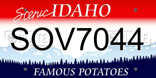SOV7044 Idaho License Plate