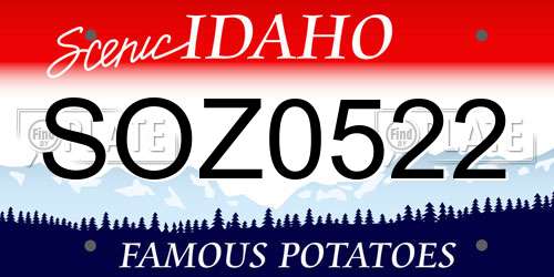 SOZ0522 Idaho License Plate