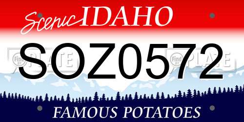SOZ0572 Idaho License Plate