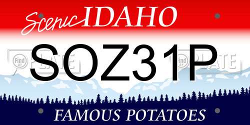 SOZ31P Idaho License Plate