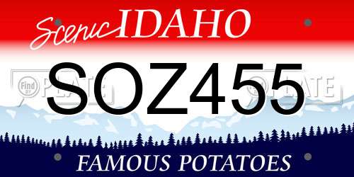SOZ455 Idaho License Plate