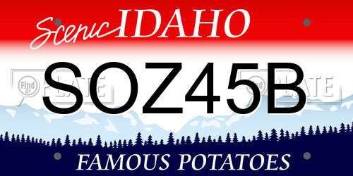 SOZ45B Idaho License Plate
