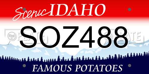 SOZ488 Idaho License Plate