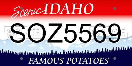 SOZ5569 Idaho License Plate