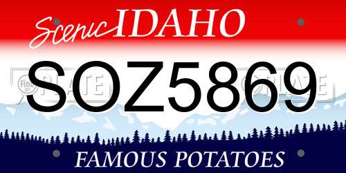 SOZ5869 Idaho License Plate