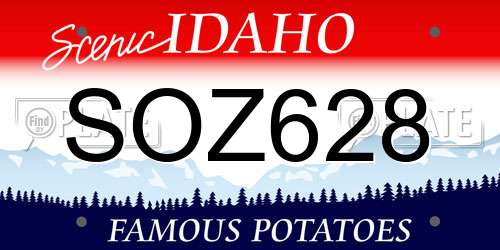 SOZ628 Idaho License Plate