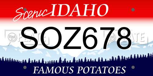 SOZ678 Idaho License Plate