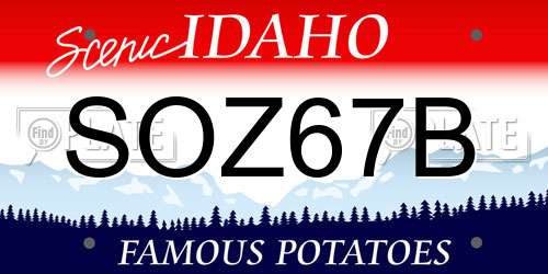 SOZ67B Idaho License Plate