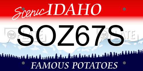 SOZ67S Idaho License Plate
